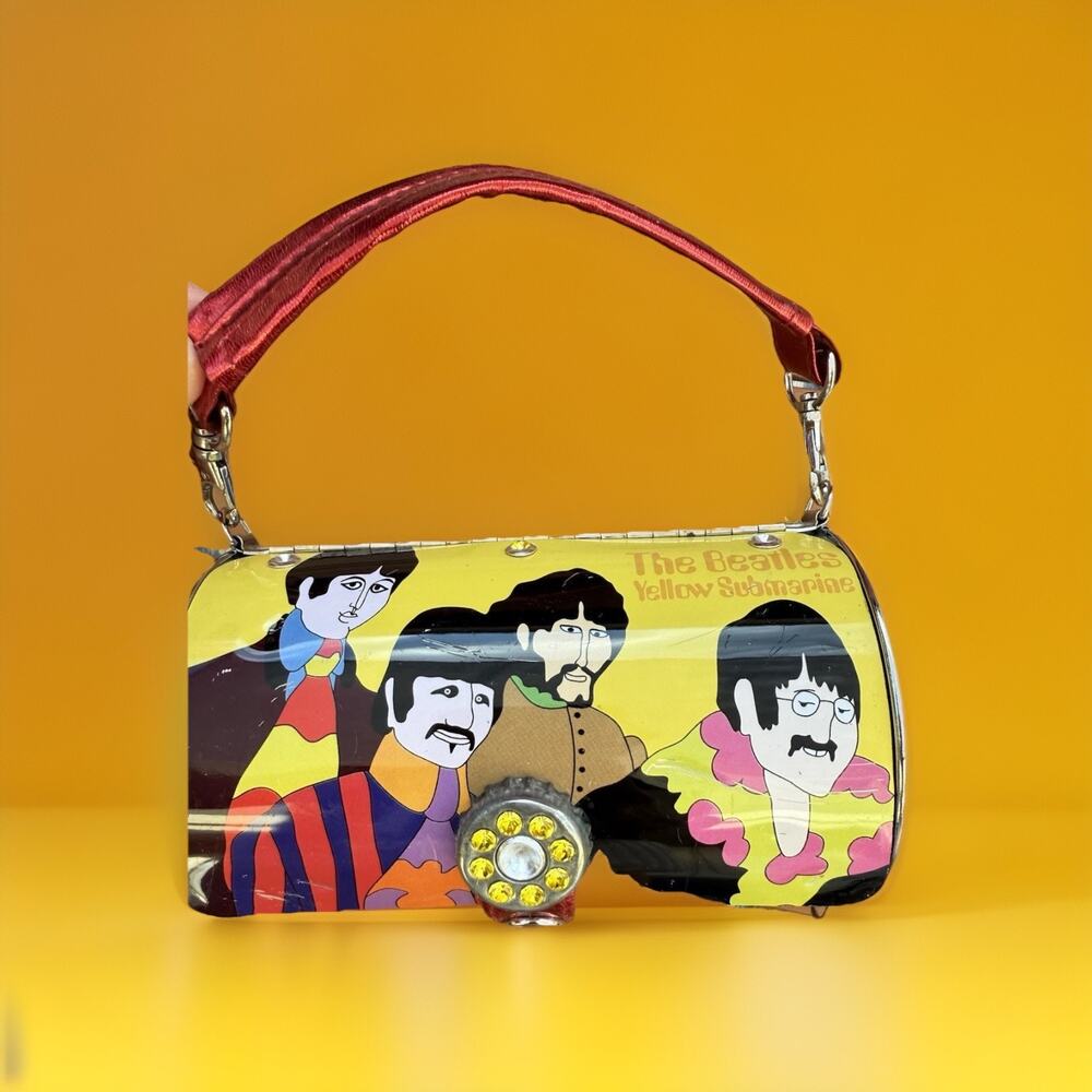 BEATLES YELLOW SUBMARINE TIN TOTES 2007 APPLE CORPS LTD PURSE HANDBAG RHINESTONE